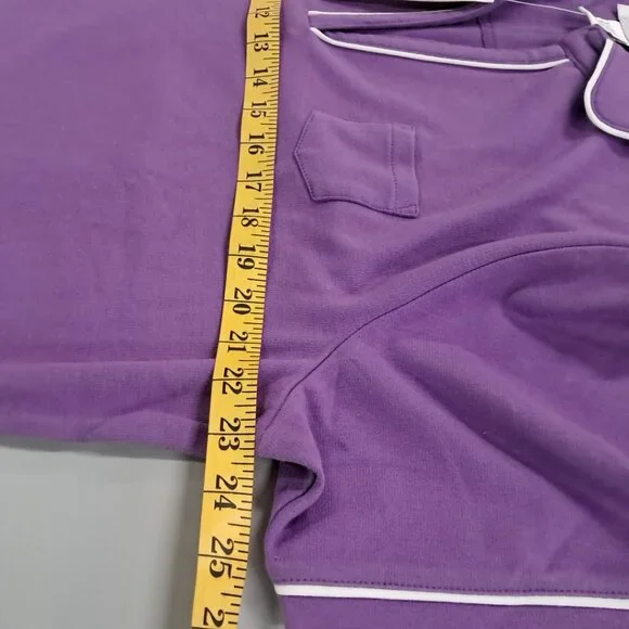 Women's Sport Savvy Pullover V-Neck Collar Short Sleeve Lavender White Trim XL - Picture 6 of 9